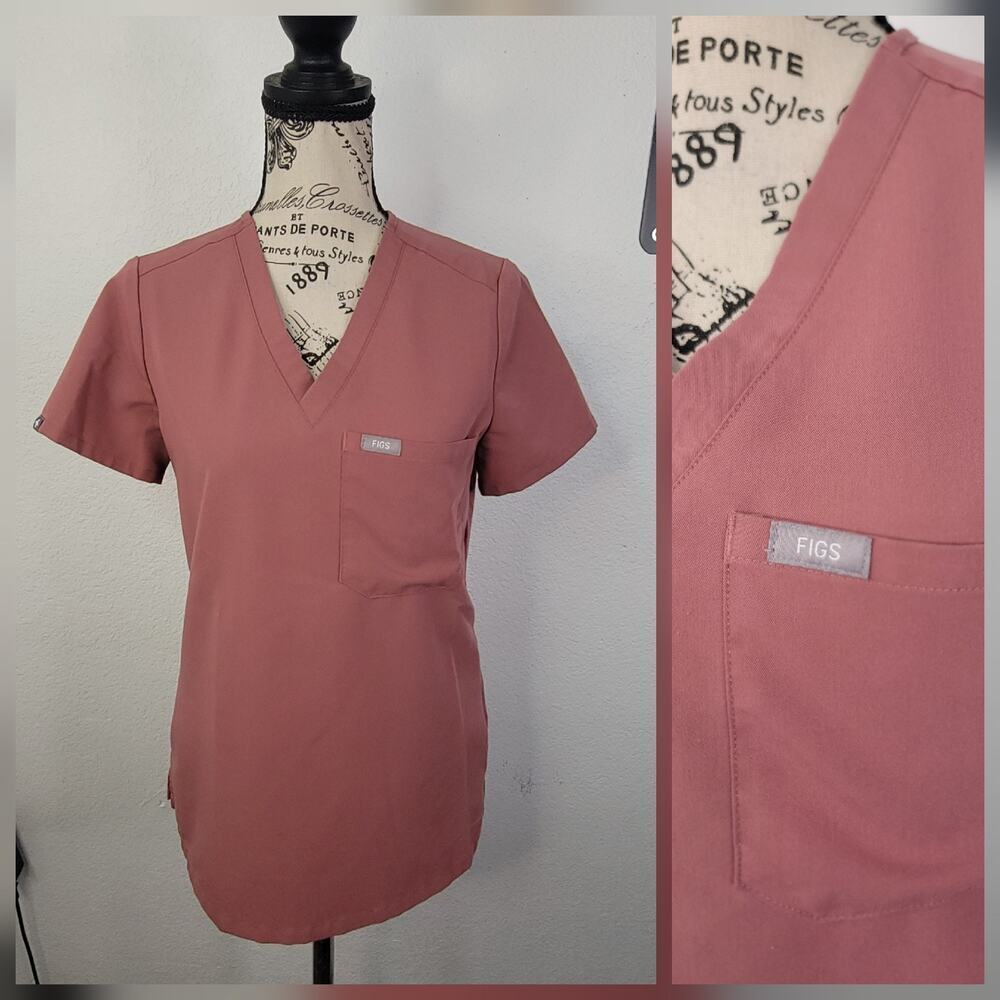 FIGS Scrub Top 2XS FW1000 Nurse Women's Catarina One Pocket Mauve Pink PO#2652